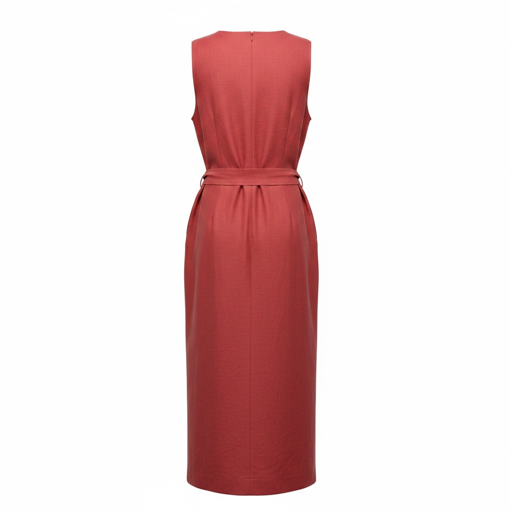 brunello cucinelli red dress BRUNELLO CUCINELLI POPLIN RED DRESS