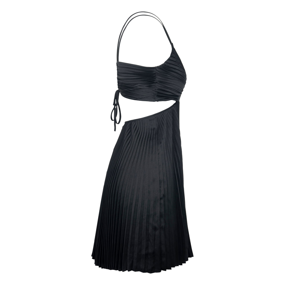 A.L.C. Womens Cut-out Pleated Mini Dress Black 0